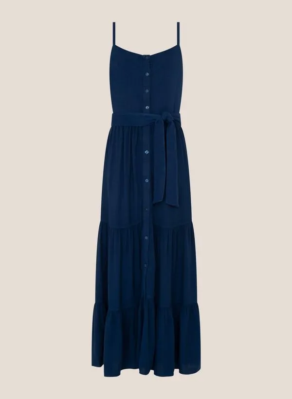 Vestido Liso Com Camadas Dudalina Feminino 46