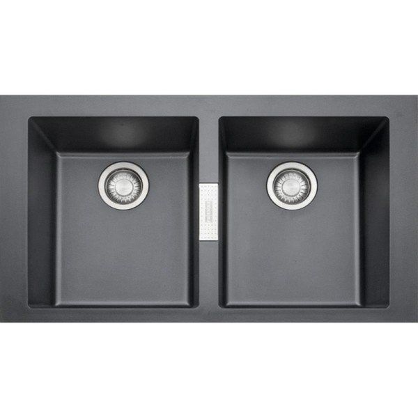 CUBA FRANKE DUPLA SOBREPOR SIRIUS 86X51X20CM TECTONITE CARBONO 16781