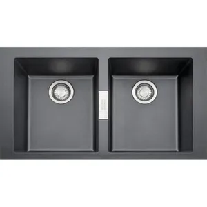 CUBA FRANKE DUPLA SOBREPOR SIRIUS 86X51X20CM TECTONITE CARBONO 16781