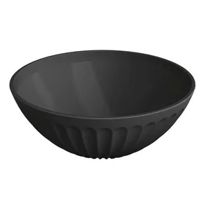 Saladeira 1L Tigela Redonda Plástica Preta 18x7,5cm Pipoca