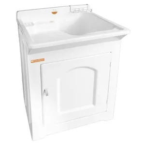 Gabinete Tanque de Lavar Roupas 40L Stilofibra Lavanderia Tanquinho Área de Serviço Branco
