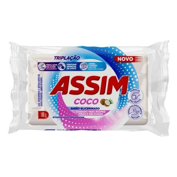 Sabão em Barra Assim Coco 180g SABAO BARRA ASSIM 180G COCO