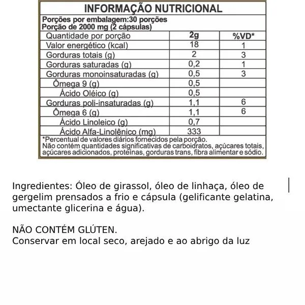 Omega Blend Vital Âtman 1000mg 60 Cáps