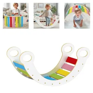 Gangorra Montessori Multifuncional Arco de Equilíbrio 4 em 1 Túnel Escorregador Mesinha em MDF Yeet Gangorra Montessori Arco de Equilíbrio 4 em 1 Túnel Mesinha MDF Yeet