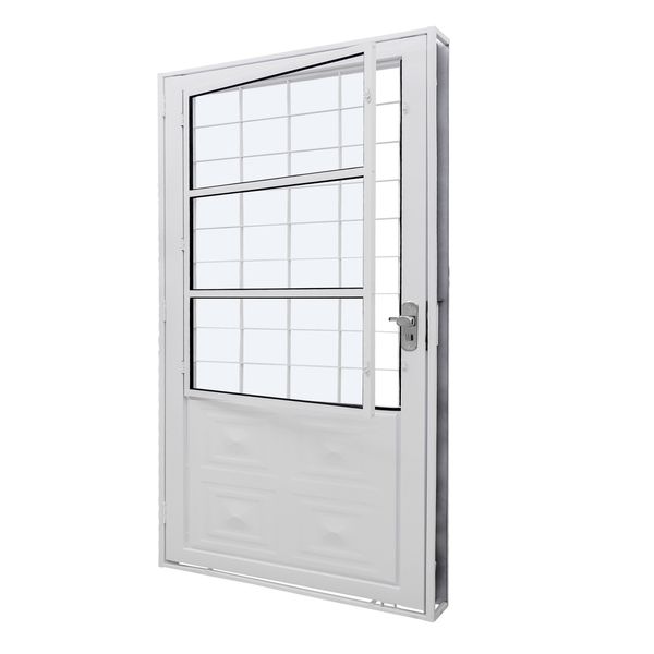 Porta Aço Postigo Quadrada Esquerda 83Cm Qualitysol Branco Ramassol