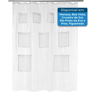 Cortina De Chuveiro Amazon Basics Transparente A-MBI