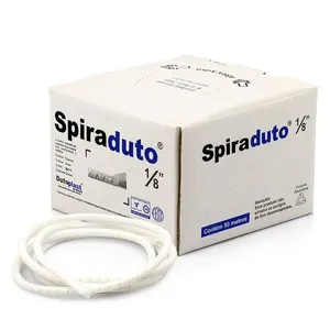 Organizador de Fios e Cabos Espiral 1/8 Branco 5 metros