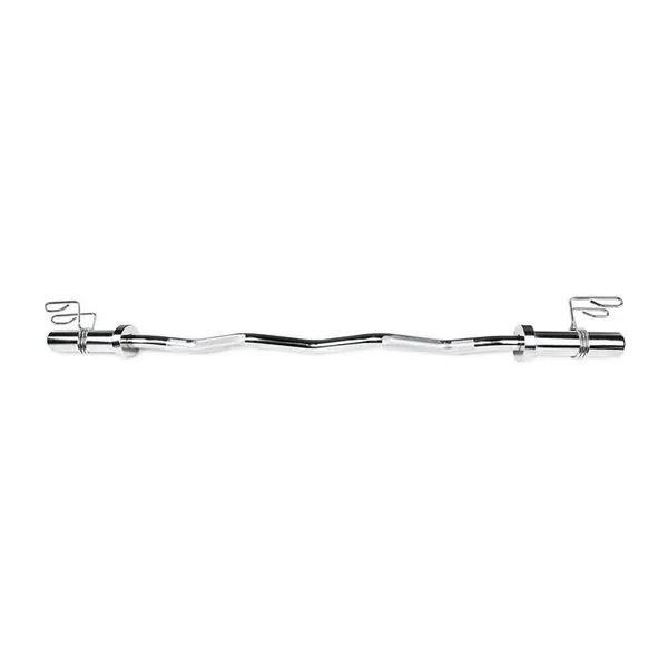 Barra W para Musculação 1.20m Cromada com Presilha Olímpica para Fortalecimento Muscular Kikos Barra W 1.20m Cromada com Presilha Olímpica para Treinos Funcionais e Cardio Kikos