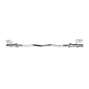 Barra W para Musculação 1.20m Cromada com Presilha Olímpica para Fortalecimento Muscular Kikos Barra W 1.20m Cromada com Presilha Olímpica para Treinos Funcionais e Cardio Kikos