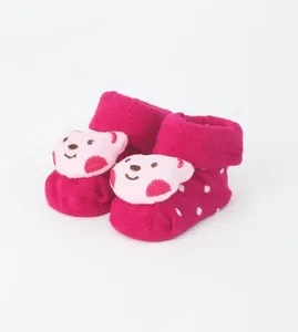 Meia Cano Médio Antiderrapante Ursa Tam. 15 a 20 Pink - 15 a 20