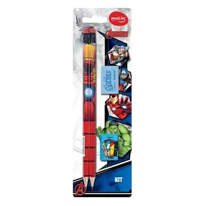 Kit Escolar Avengers Blister Com 4 Itens - Molin
