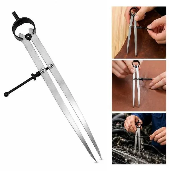 Compasso Profissional Yeet Aco Carbono Ponta Reta 8 Polegadas 200MM para Desenho Tecnico Prata Compasso de Ponta Reta Yeet Aco Carbono 8 Polegadas 200MM para Medicoes e Marcacoes Prata