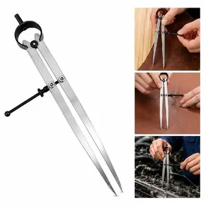 Compasso Profissional Yeet Aco Carbono Ponta Reta 8 Polegadas 200MM para Desenho Tecnico Prata Compasso de Ponta Reta Yeet Aco Carbono 8 Polegadas 200MM para Medicoes e Marcacoes Prata