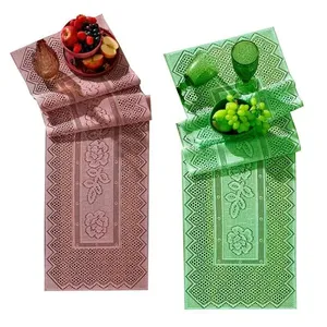 Trilho para Mesa Renda Color 100% Poliéster 40CM X 150CM 2 Peças Rose e Pistache com Tema Floral Interlar Trilho para Mesa Renda Color 100% Poliéster 40CM X 150CM 2 Peças Rose e Pistache Interlar