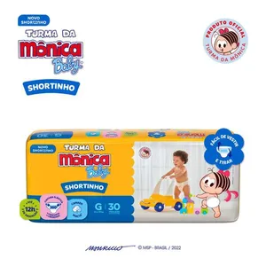 Fralda Turma da Mônica Baby Shortinho Jumbo G 30 Unidades