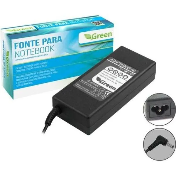 Fonte Notebook 19v 3,42a Bivolt 5,5x2,5mm Green