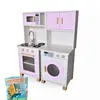 Kit Mini Cozinha Infantil e Máquina de Lavar Lilás