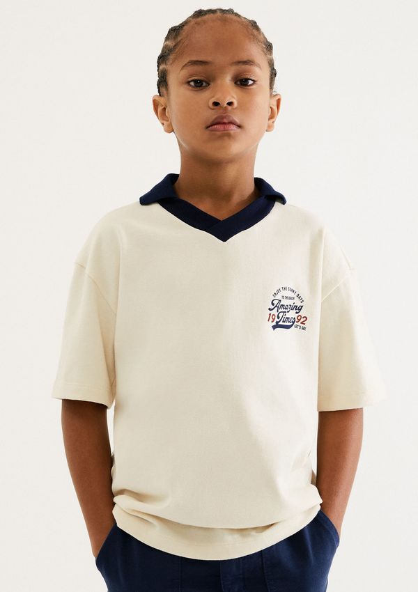 Camisa Polo Infantil Menino Oversized - Creme 006