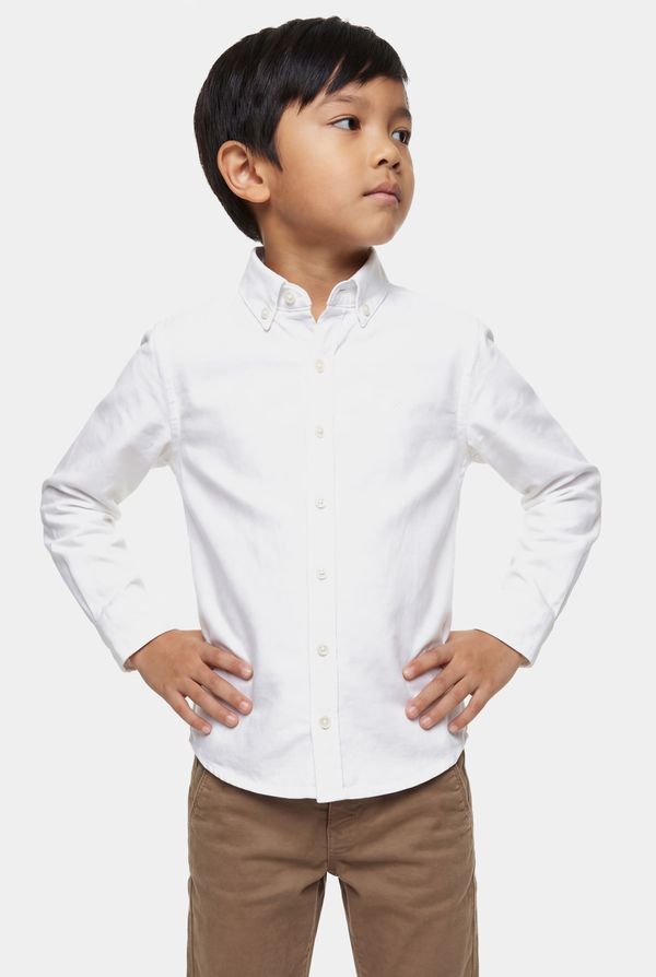 Camisa Manga Longa Infantil Oxford Branco - XPP