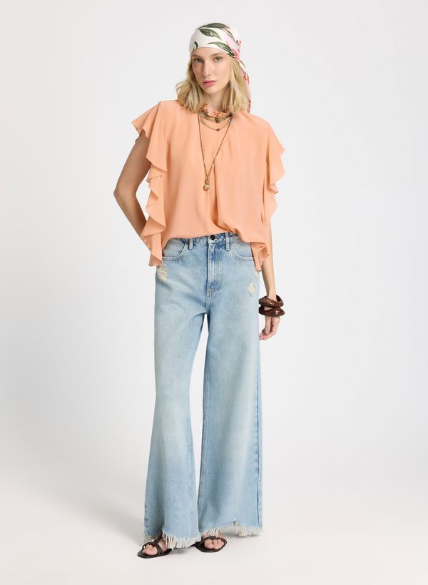 Calça Le Lis Pantalona Mila Jeans Feminina 48
