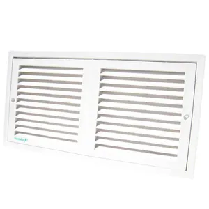 Grade de ventilação retângular 24x12cm com quadro branca WDB