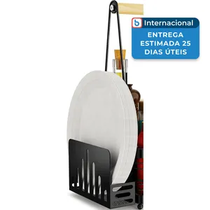 Suporte Para Grelha Para Pratos E Papel Toalha Guibukeyan Preto A-MBI