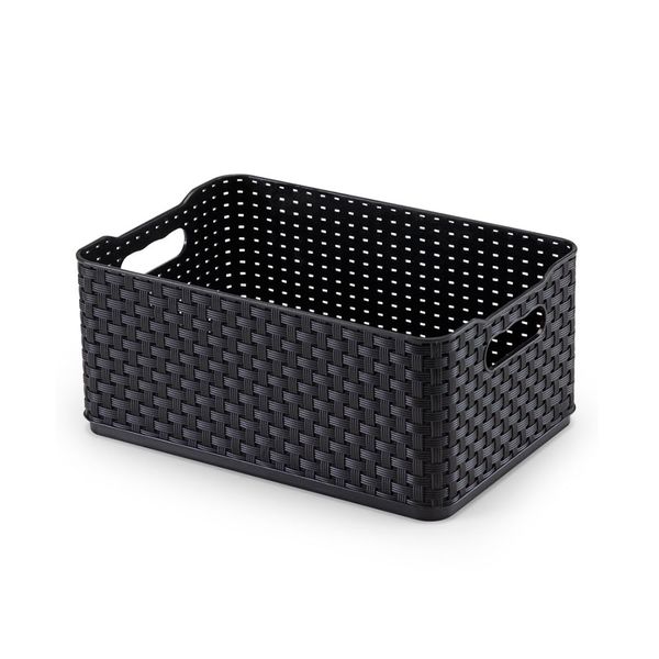 Caixa organizadora 4,5L preto Rattan 03 Arthi