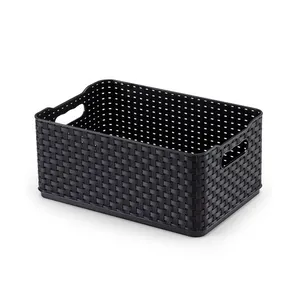 Caixa organizadora 4,5L preto Rattan 03 Arthi