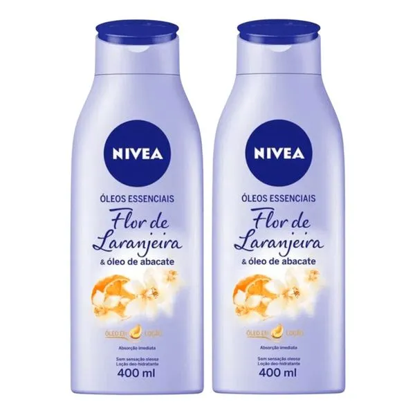 Kit Creme Hidratante Nivea Flor de Laranjeira E Óleo de Abacate 400ml - 2 Unidades
