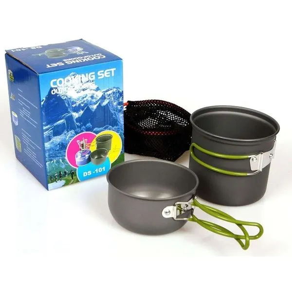 Kit Panelas Camping Aluminio Kit Cozinha Acampamento Outdoor Panela Viagem Praia Pesca Com Bolsa Sacola