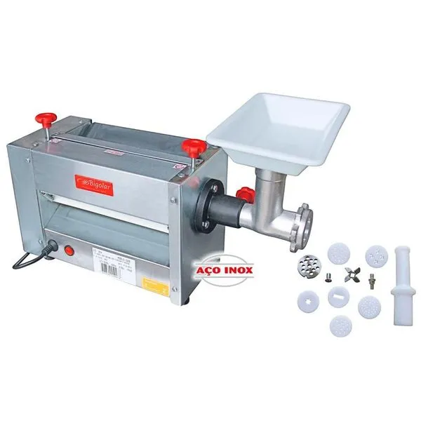 Cilindro Sovador Laminador Extrusor e Moedor CILINDRO 6 em 1 30cm Motor 1-3CV Bivolt Aco Inox Bigolar Cilindro Sovador Laminador Extrusor e Moedor CILINDRO 6 em 1 30cm Bivolt Aco Inox Bigolar