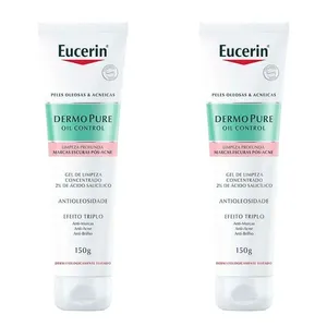 Kit com 2 Unidades de Gel de Limpeza Profunda Eucerin Dermo Pure Oil Control Com 150g