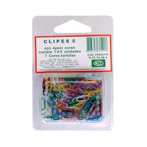 Clips Acc Mini Nº5 Galvanizado Epoxi Colorido com 100 Unidades