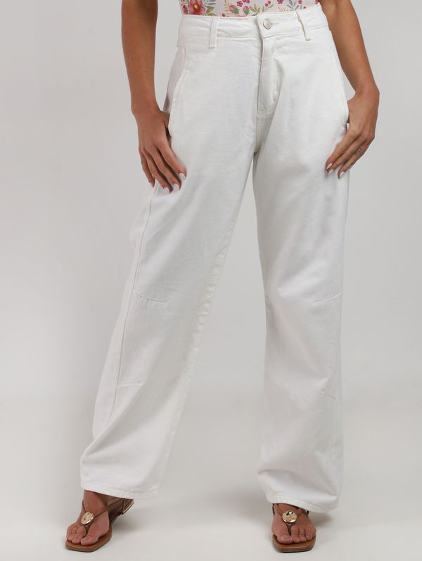 Calça Sarja Barrel Sawary Feminina OFF WHITE 38