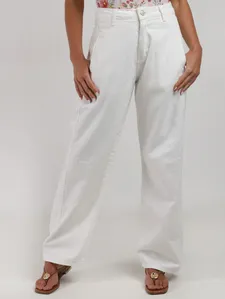 Calça Sarja Barrel Sawary Feminina OFF WHITE 38
