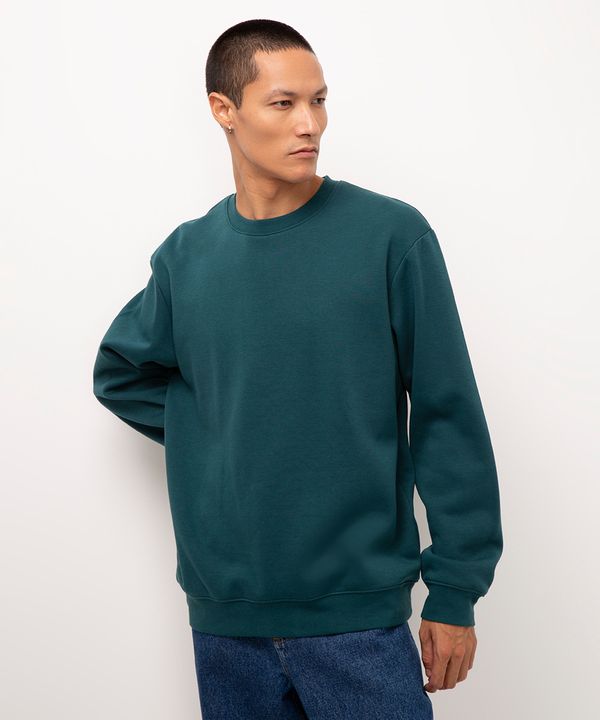 blusão de moletom oversized verde escuro GG