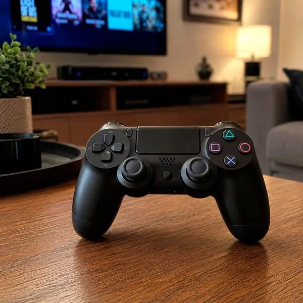 Controle de Videogame Playstation Double-Motor para PS4 PC Smart TV com Cabo USB Preto Controle Playstation Double-Motor para PS4 PC Smart TV Preto