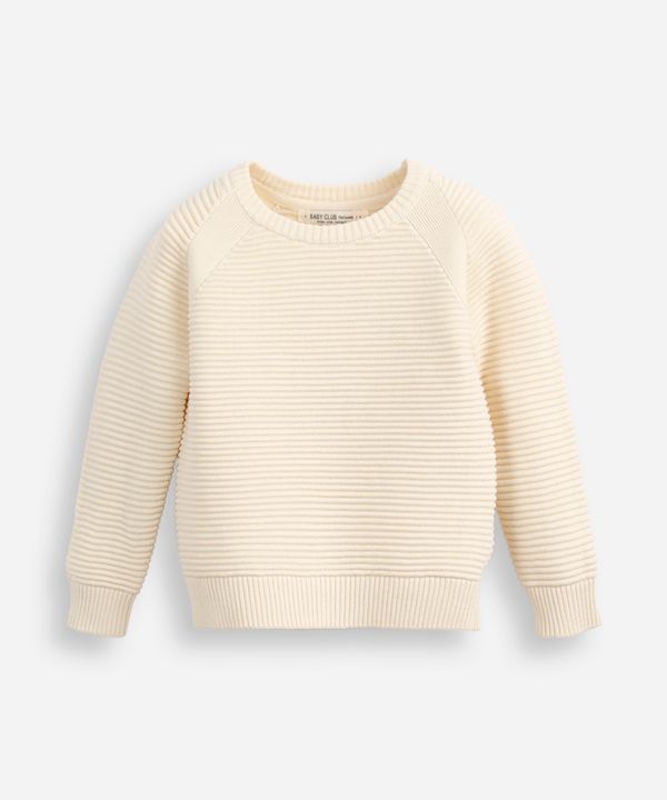 suéter de tricot infantil texturizado bege 5