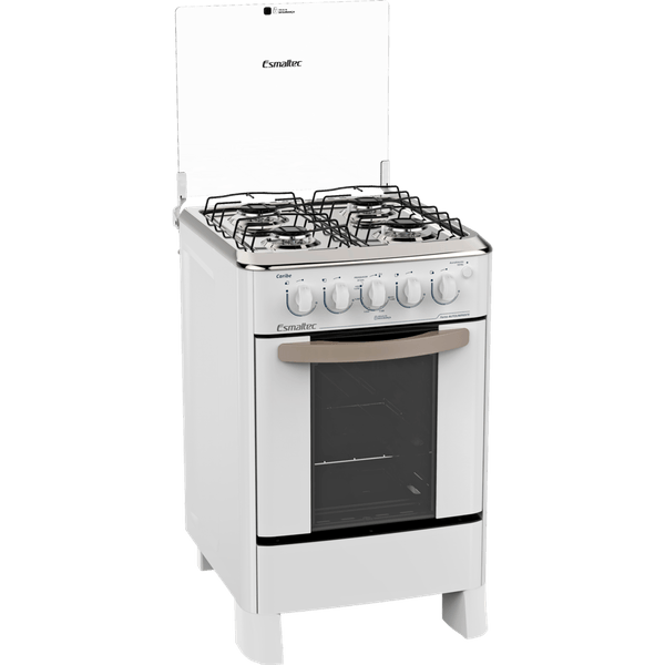 Fogão 4 Bocas de Piso Esmaltec, Branco - Caribe 4078 Bivolt