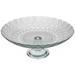 Centro de Mesa Pluma Com Pé Vidro Transparente 19x38cm V1460 / 1460 - Vitazza