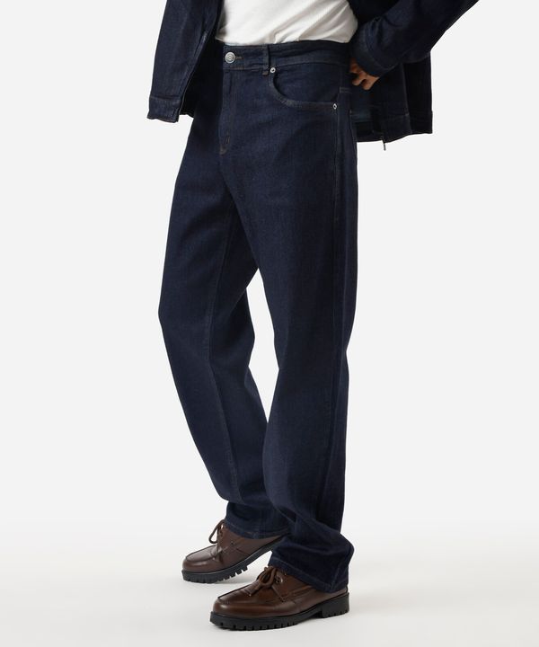 calça reta masculina jeans azul 46
