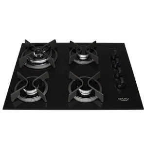 Cooktop 4B Preto Com Mesa De Vidro Tripla Chama Dako Bivolt