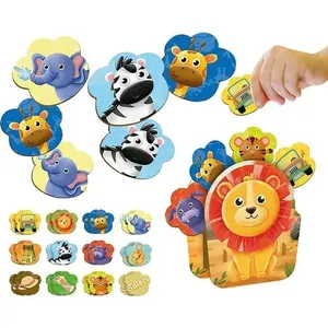 Jogo da Memória em Madeira Safari Leão 3D com 24 Peças Brincadeira de Criança Jogo da Memória Madeira Safari Leão 3D 24 Peças Brincadeira de Criança