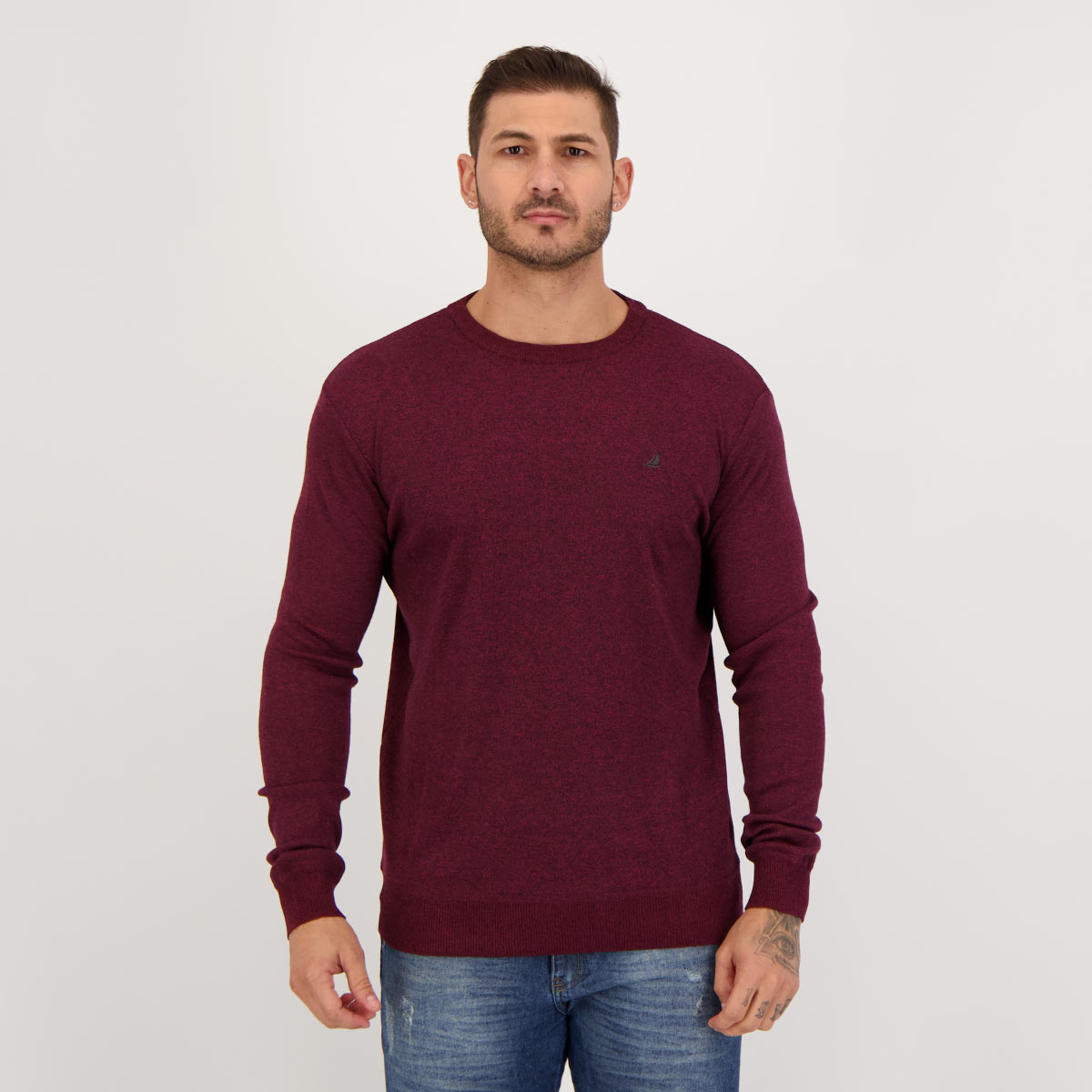 Suéter Balboa Basic Mescla Vinho
