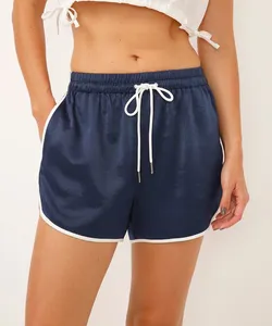 short runner cós com elástico bicolor azul GG