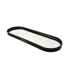 Bandeja Retangular em Metal com Fundo Espelhado para Organização e Decoração Preta Braswu Bandeja Retangular em Metal com Fundo Espelhado Preta para Organização de Ambientes Braswu