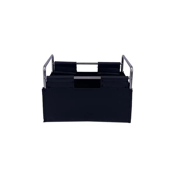 Porta Objetos Escritório Btc Metal Couro Sintético Preto