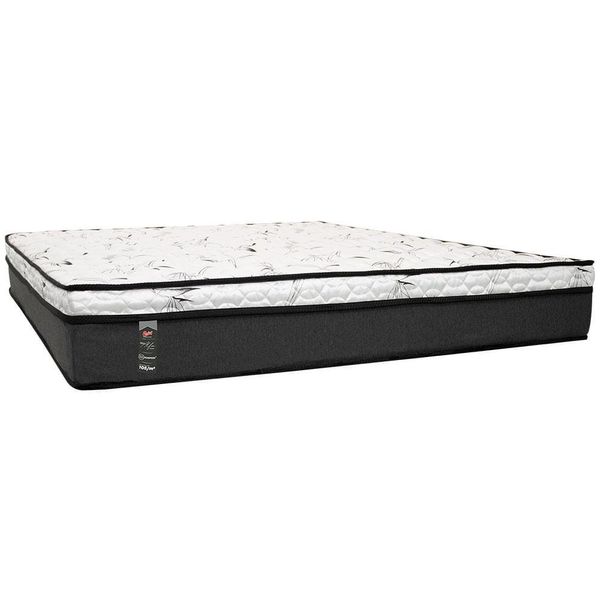 Colchão Viúva Castor New Alfa One com Molejo Tecnopedic, Euro Pillow e Revestimento em Malha 24x128x188cm Cinza com Branco