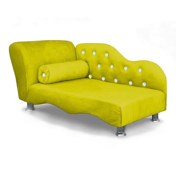 Caminha para Pet Loja Sheep Mini Poltrona Divã com Strass Veludo Amarelo 62x47x37cm 1 Unidade Caminha para Pet Loja Sheep Mini Poltrona Divã Veludo Amarelo com Almofada 1 Unidade