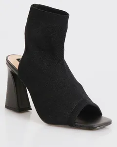 Sandália Feminina Knit Salto Grosso Villarosa Preta 36